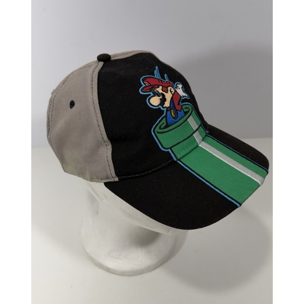 Nintendo Super Mario Graphic Snapback Hat Youth One Size 2021 Black/gray 100%
